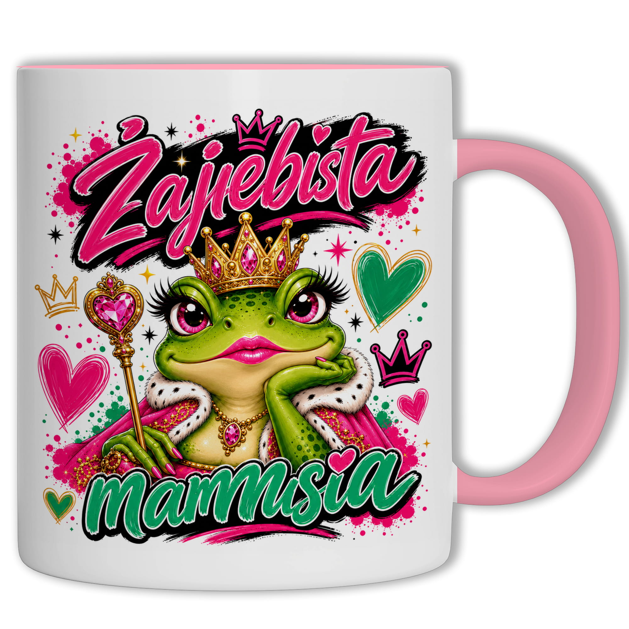 Kubek Żajebista Mama kubek ucho kolor kolor różowy