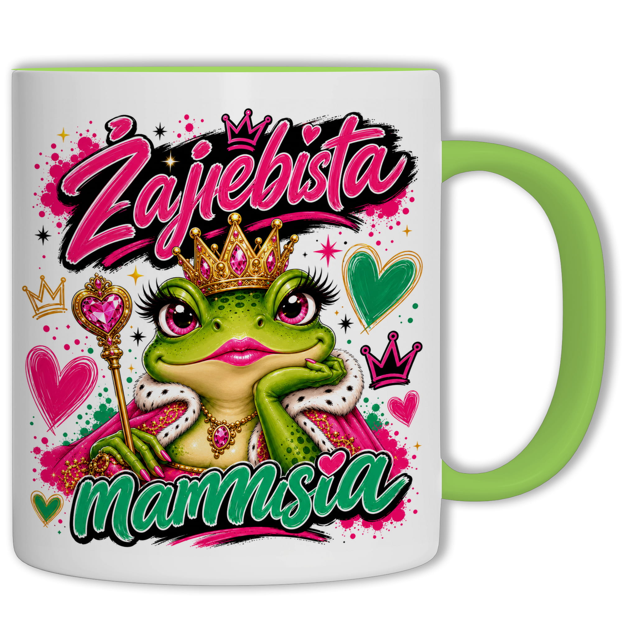 Kubek Żajebista Mama kubek ucho kolor kolor zielony