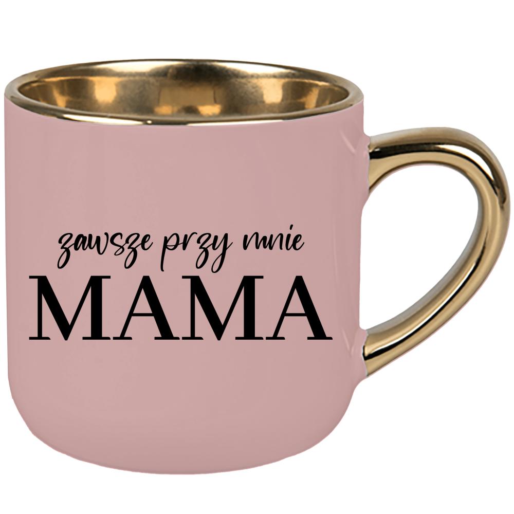 Kubek Zawsze przy mnie – mama kubek elegant duży kolor różowawo-szary