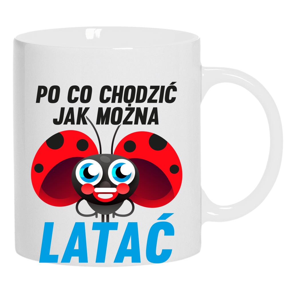 Latać Biedronka kubek ucho kolor kolor biały