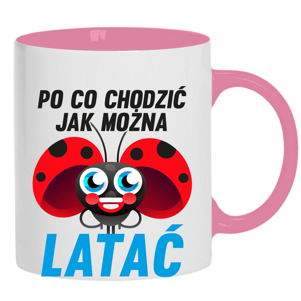 Latać Biedronka kubek ucho kolor kolor różowy
