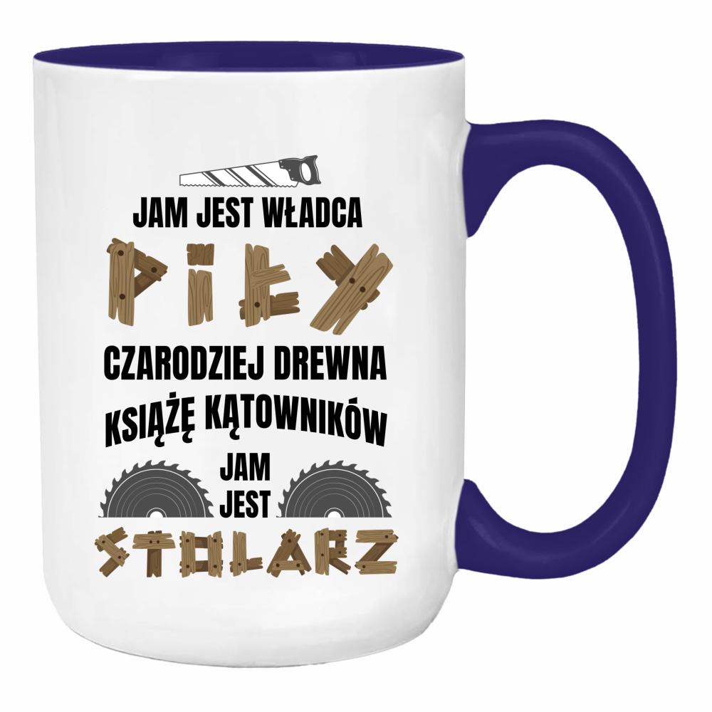 Legenda wśród narzędzi i mistrz kątownika duży kubek ucho kolor kolor navy