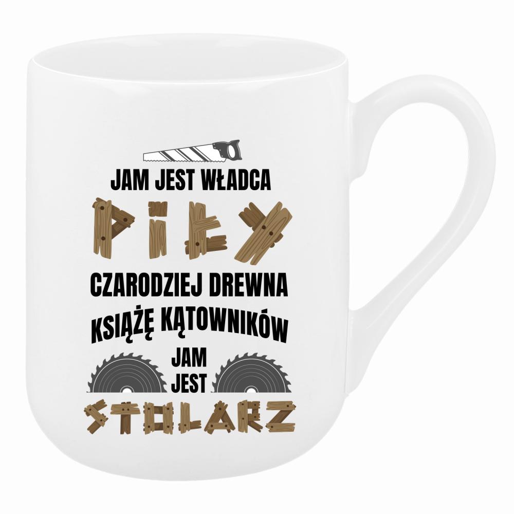 Legenda wśród narzędzi i mistrz kątownika kubek coffee kolor biały