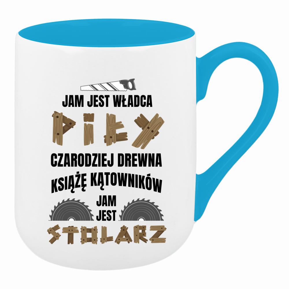 Legenda wśród narzędzi i mistrz kątownika kubek coffee kolor turkusowy