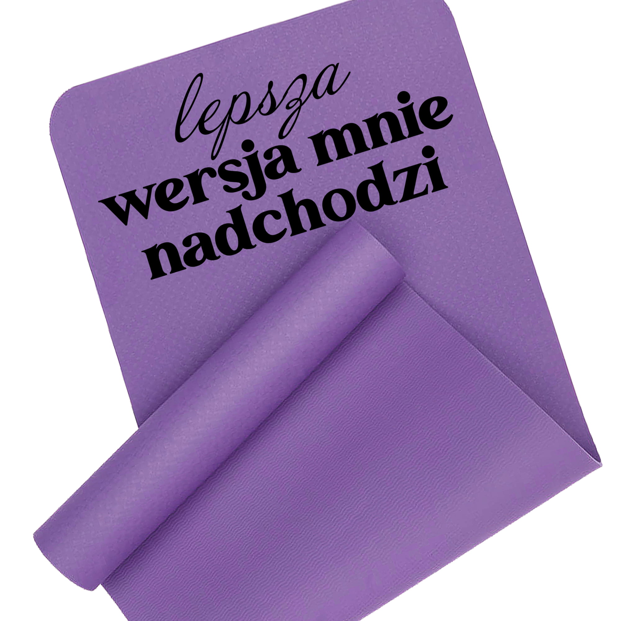 Lepsza wersja mnie nadchodzi mata do ćwiczeń kolor pastelowy fiolet