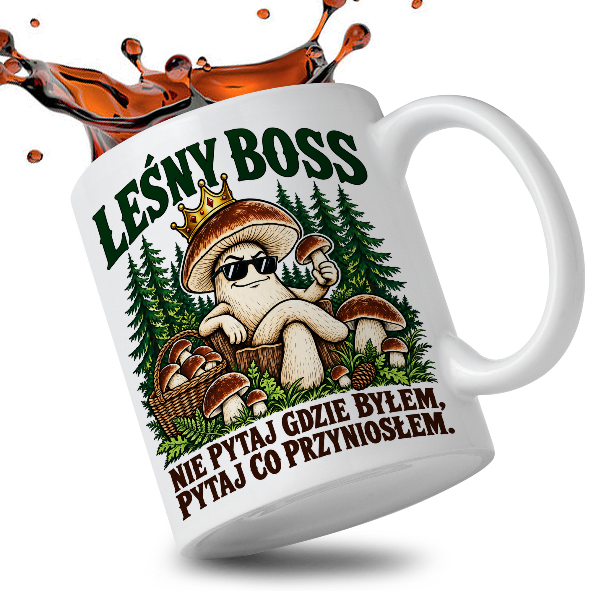 LEŚNY BOSS kubek ucho kolor kolor biały