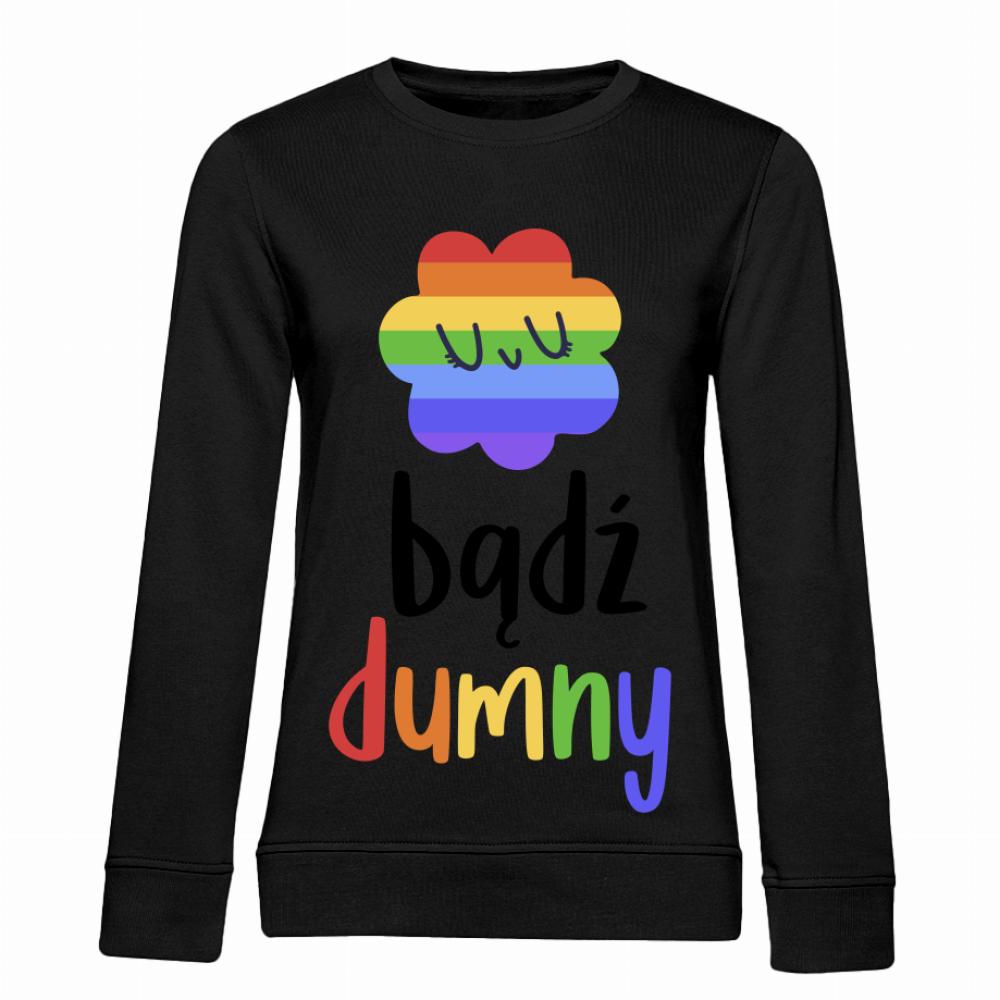 LGBT+ Bądź dumny bluza damska bez kaptura kolor biały