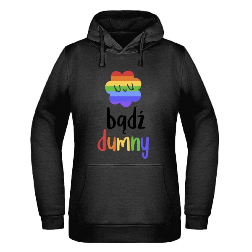 LGBT+ Bądź dumny bluza damska z kapturem kolor miętowo zielony
