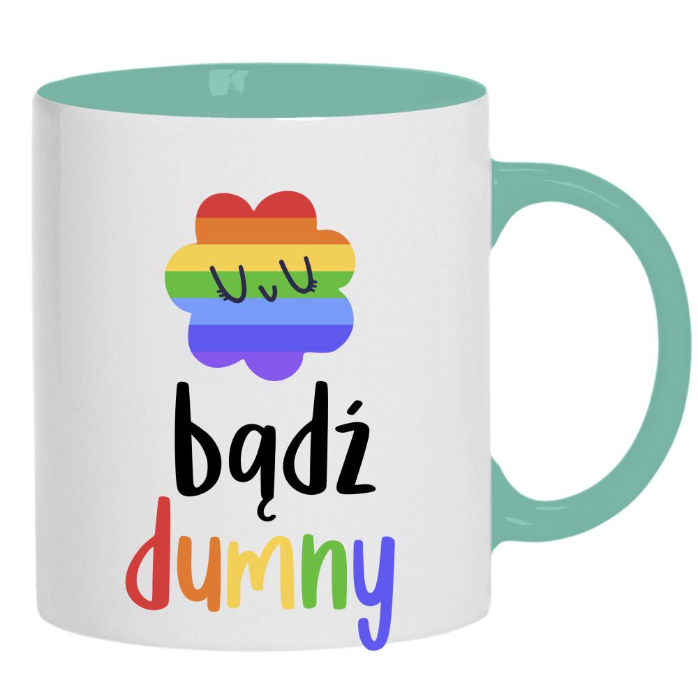 LGBT+ Bądź dumny kubek ucho kolor kolor miętowo zielony