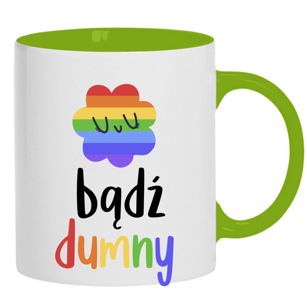 LGBT+ Bądź dumny kubek ucho kolor kolor zielony