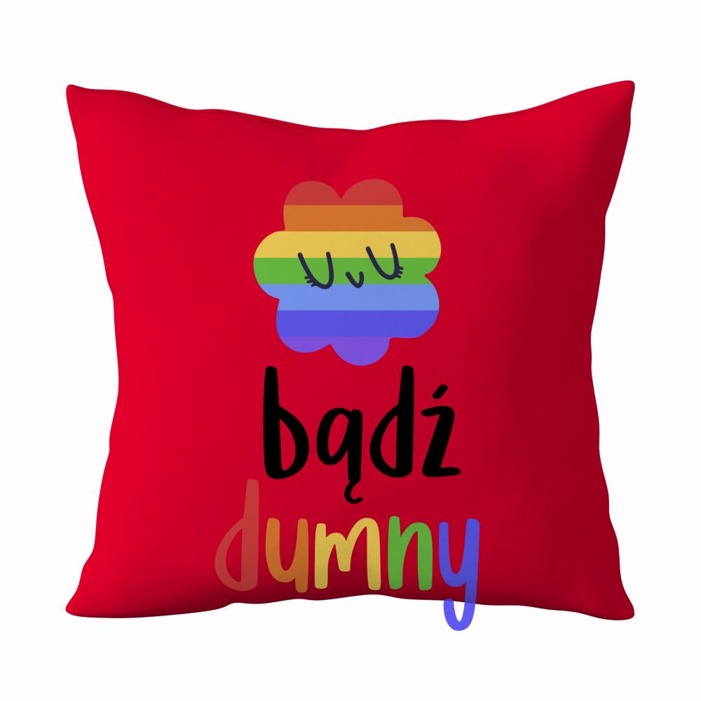 LGBT+ Bądź dumny poduszka kolor czerwony