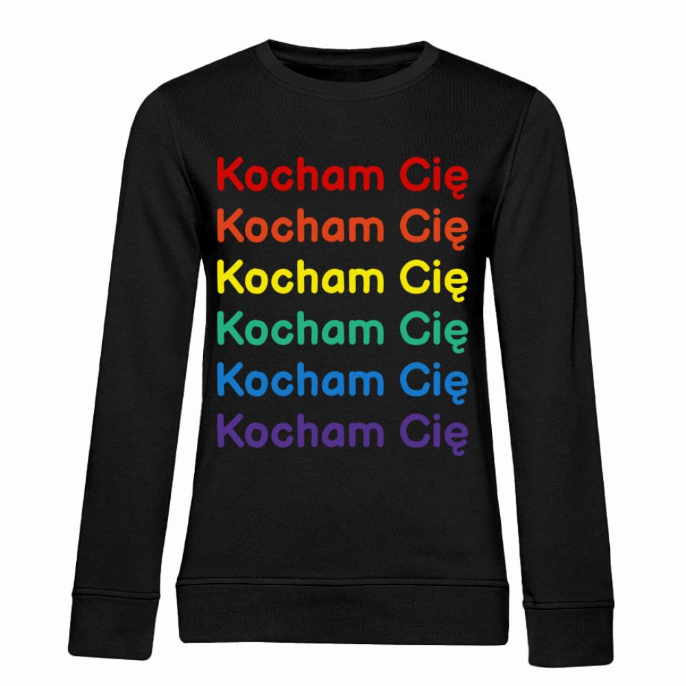 LGBT+ Kocham Cię bluza damska bez kaptura kolor miętowo zielony