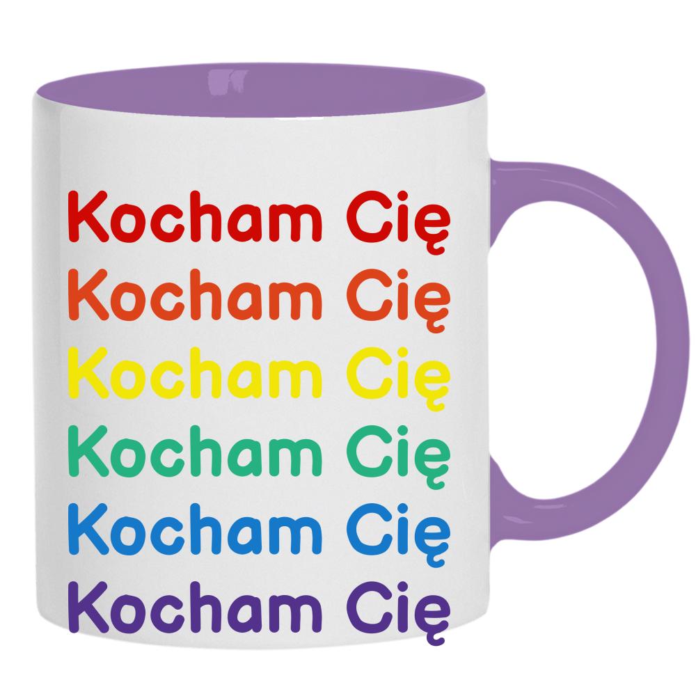 LGBT+ Kocham Cię kubek ucho kolor kolor jasnofioletowy