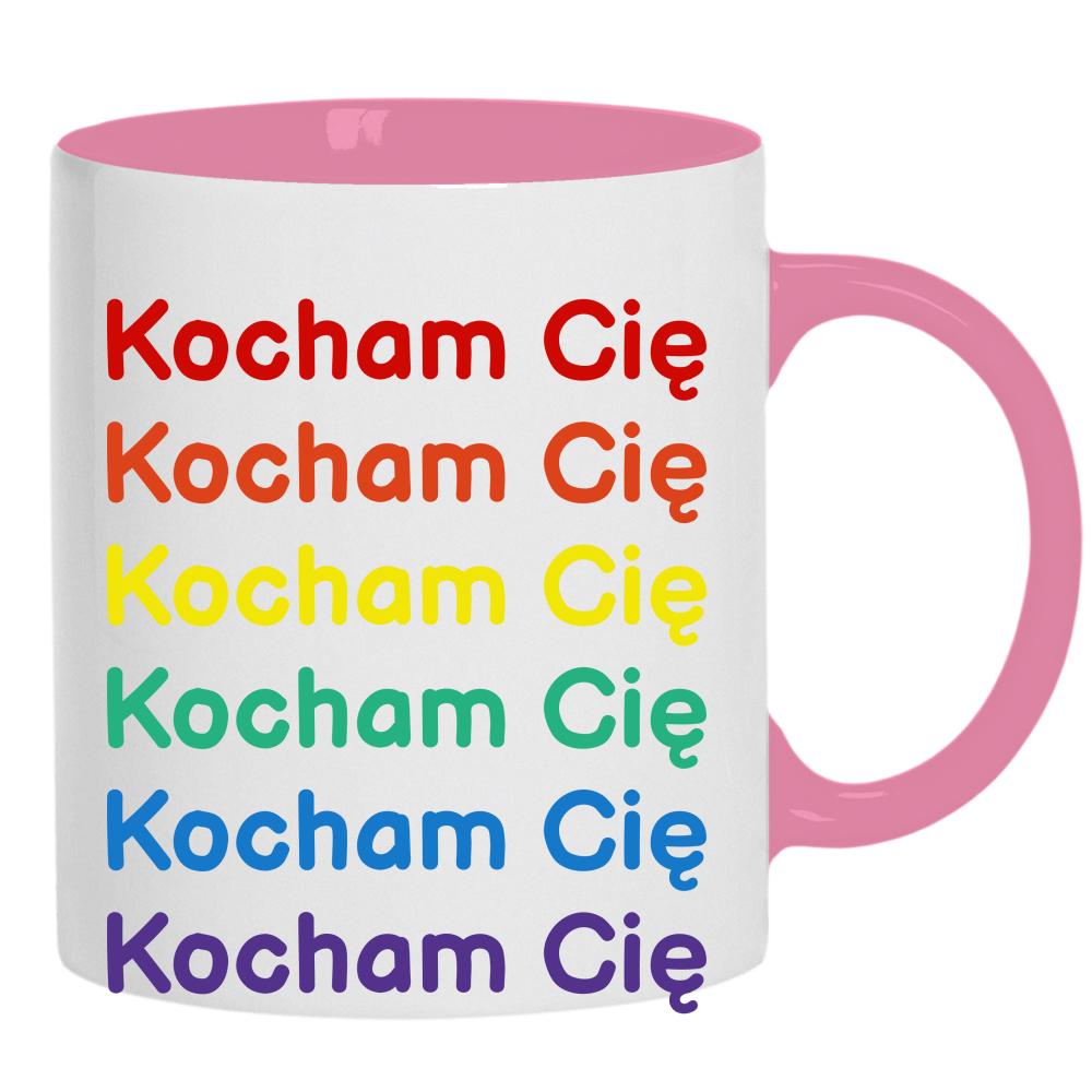 LGBT+ Kocham Cię kubek ucho kolor kolor różowy