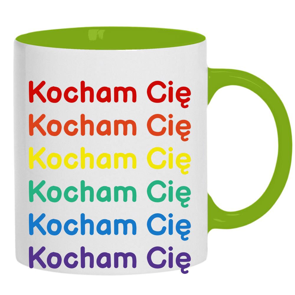 LGBT+ Kocham Cię kubek ucho kolor kolor zielony