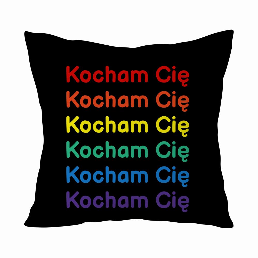 LGBT+ Kocham Cię poduszka kolor biały