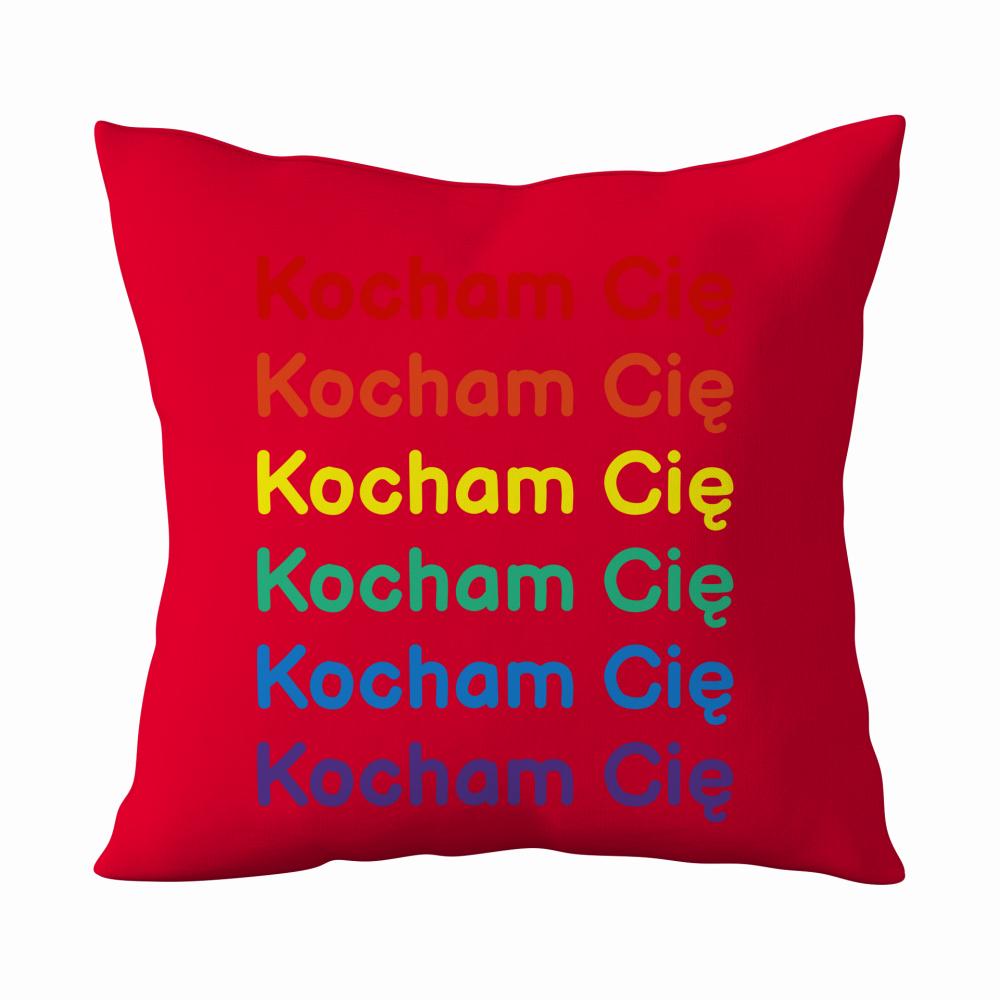 LGBT+ Kocham Cię poduszka kolor czerwony