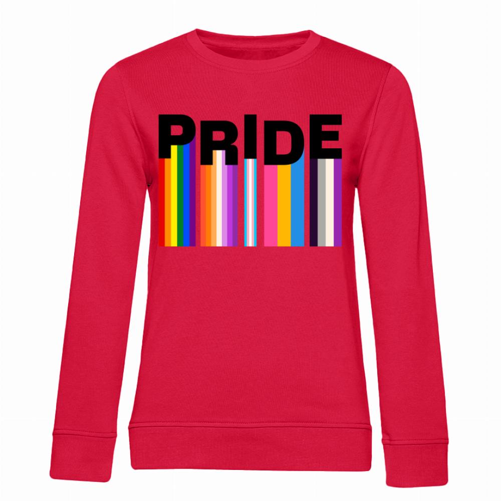 LGBT+ Pride 2 bluza damska bez kaptura kolor czerwony