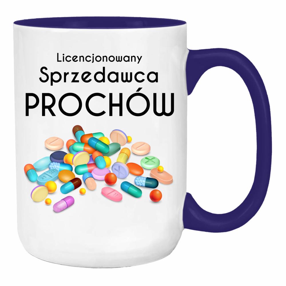 Licencjonowany sprzedawca prochów duży kubek ucho kolor kolor navy