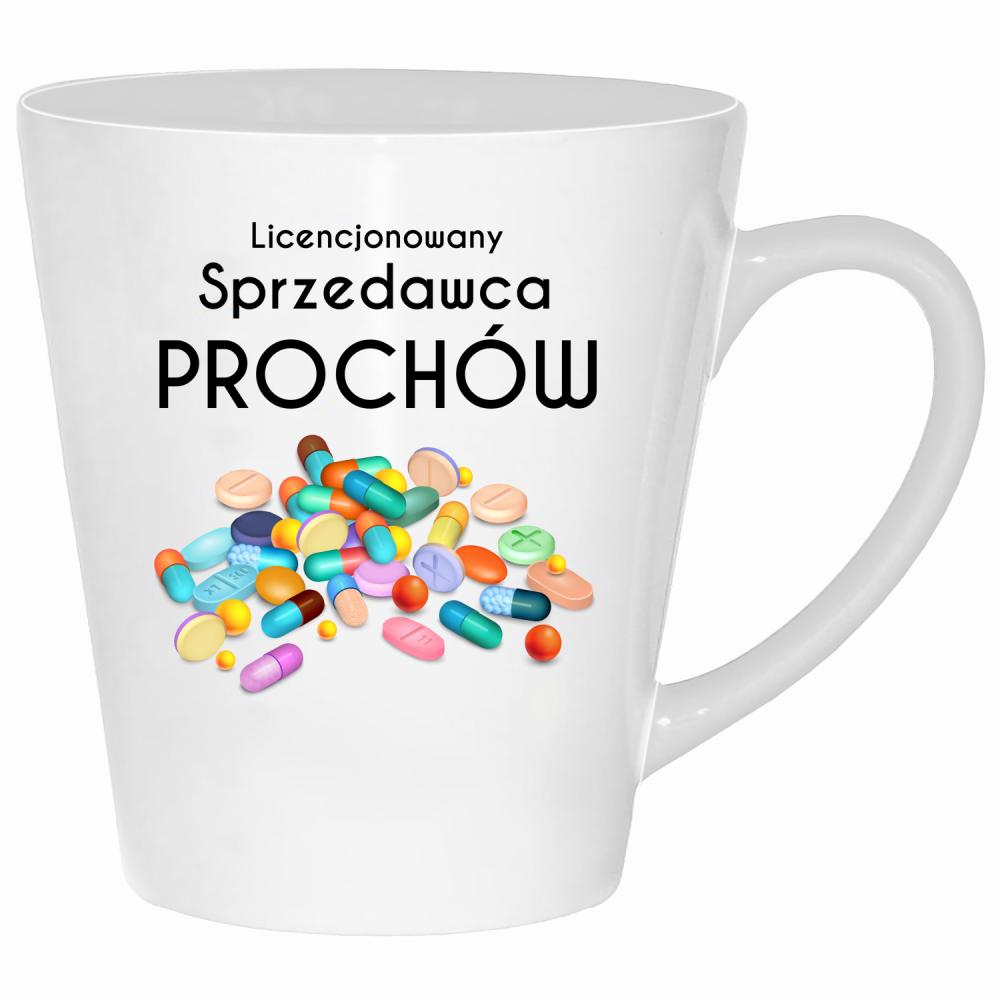 Licencjonowany sprzedawca prochów kubek latte kolor biały