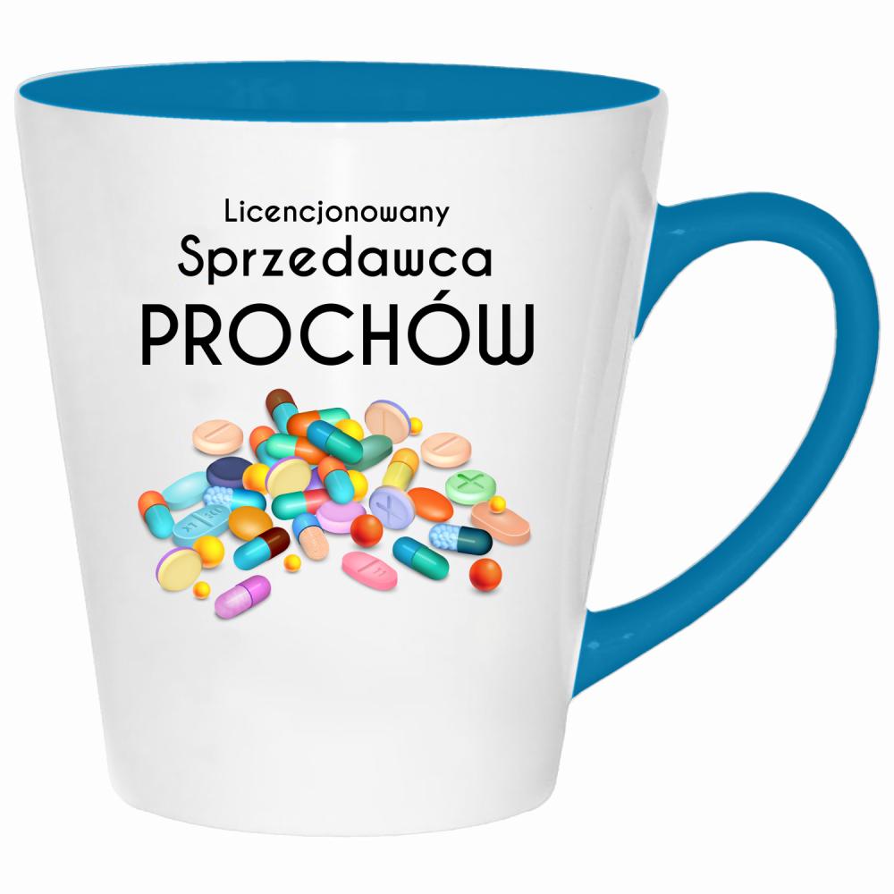 Licencjonowany sprzedawca prochów kubek latte kolor turkus