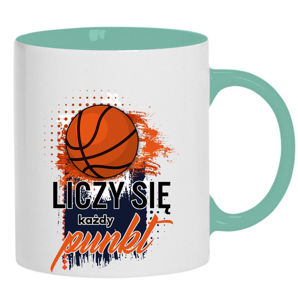 Liczy się każdy punkt kubek ucho kolor kolor miętowo zielony