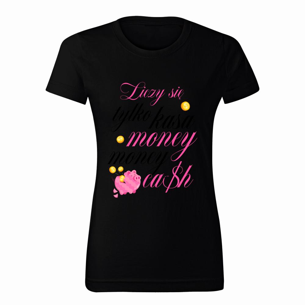 Liczy się tylko kasa, money, money, cash koszulka damska kolor żółty
