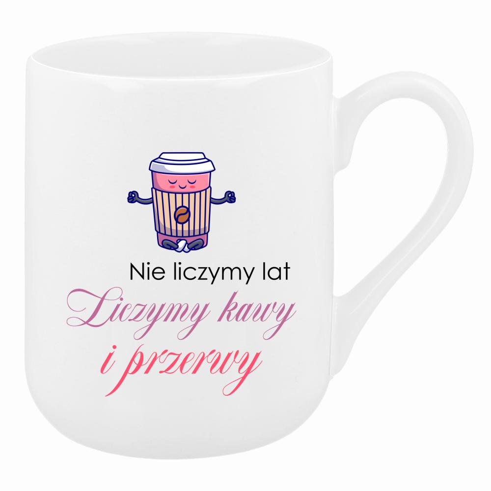 Liczymy Kawy i Przerwy kubek coffee kolor biały