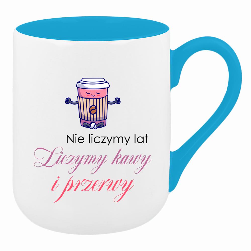 Liczymy Kawy i Przerwy kubek coffee kolor turkusowy