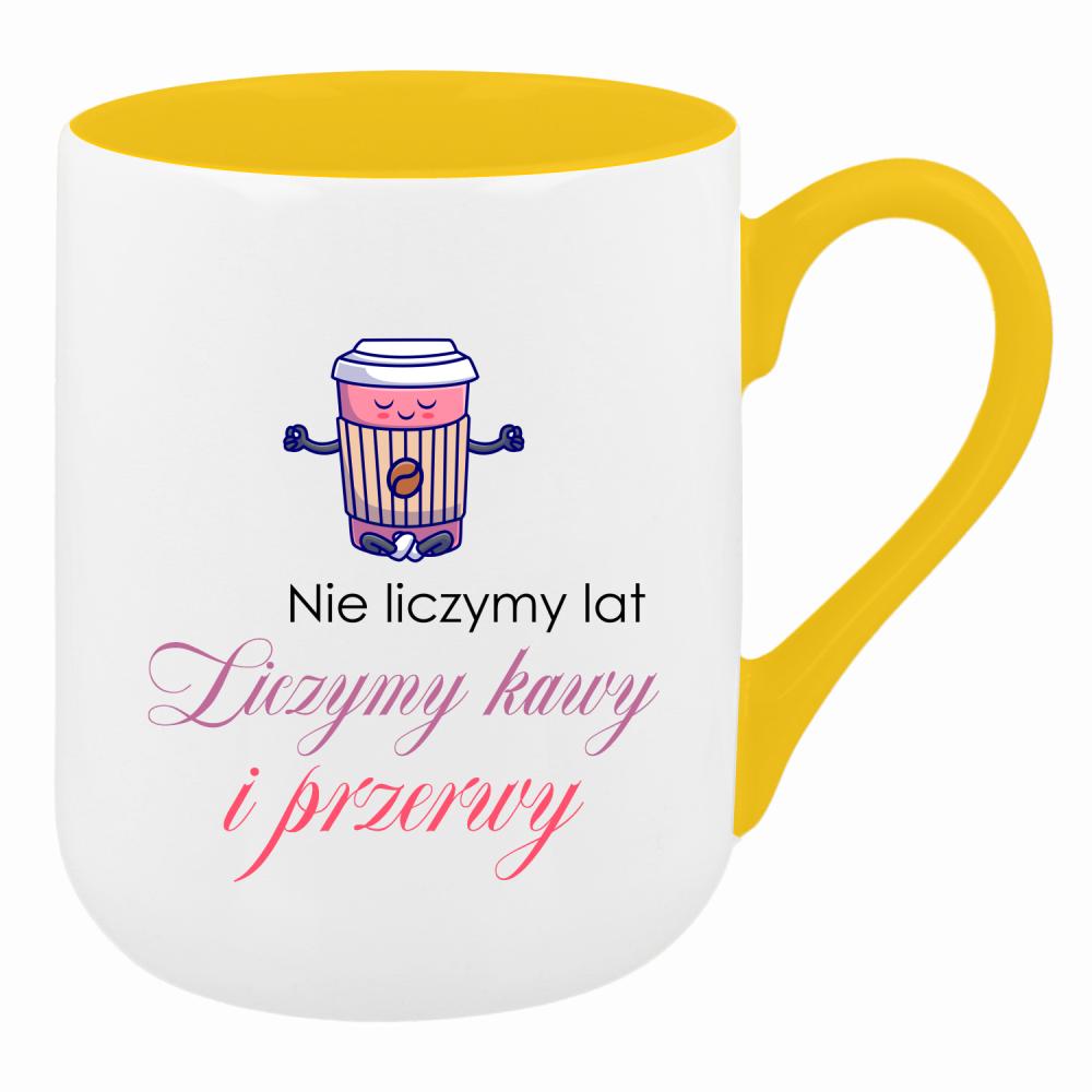 Liczymy Kawy i Przerwy kubek coffee kolor żółty