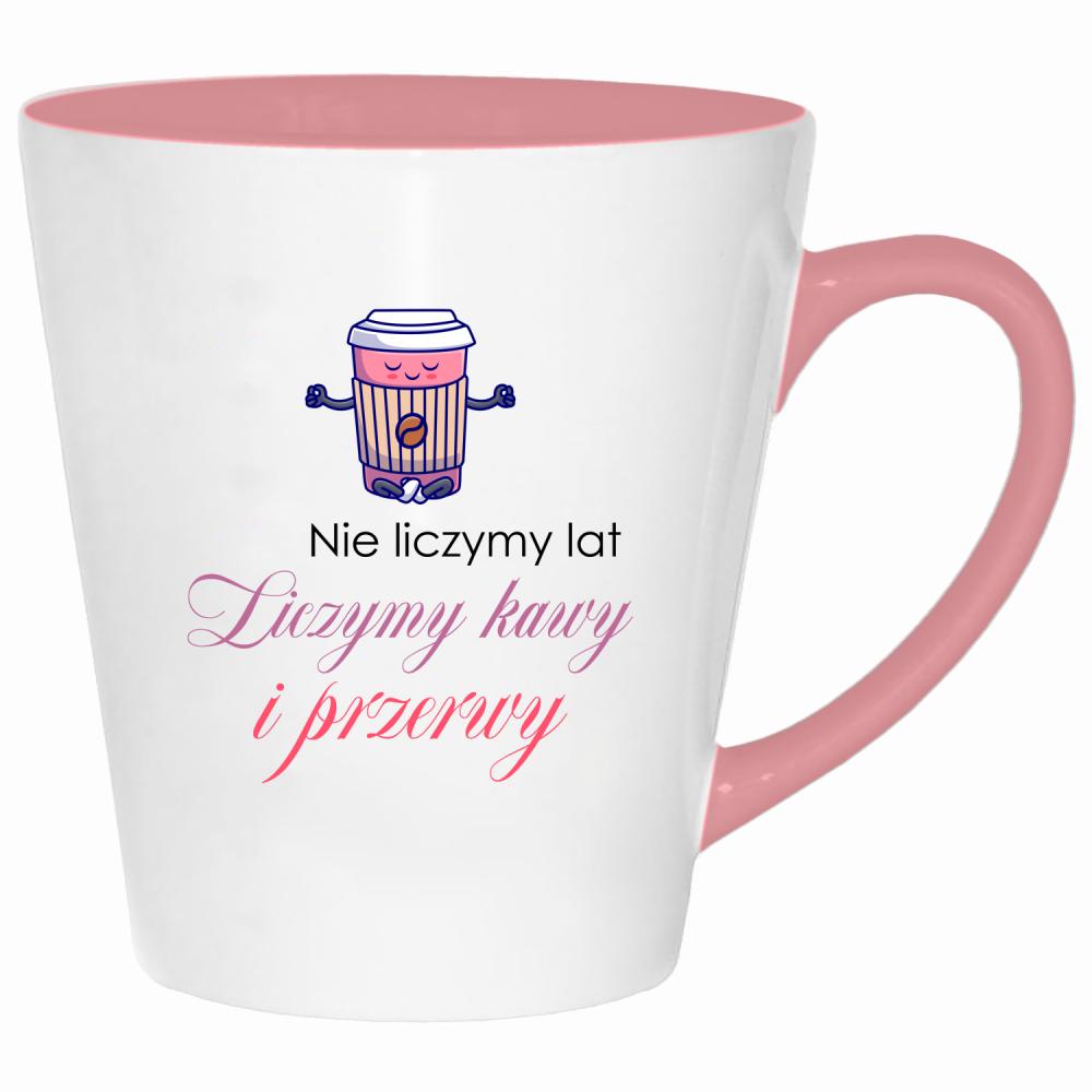 Liczymy Kawy i Przerwy kubek latte kolor pink