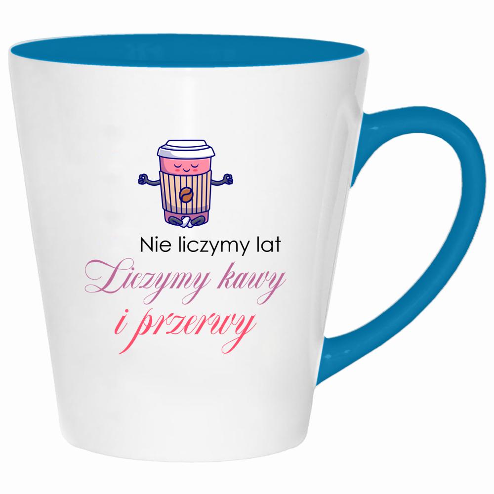 Liczymy Kawy i Przerwy kubek latte kolor turkus