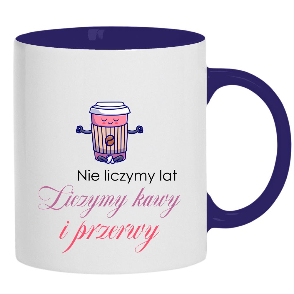 Liczymy Kawy i Przerwy kubek ucho kolor kolor navy