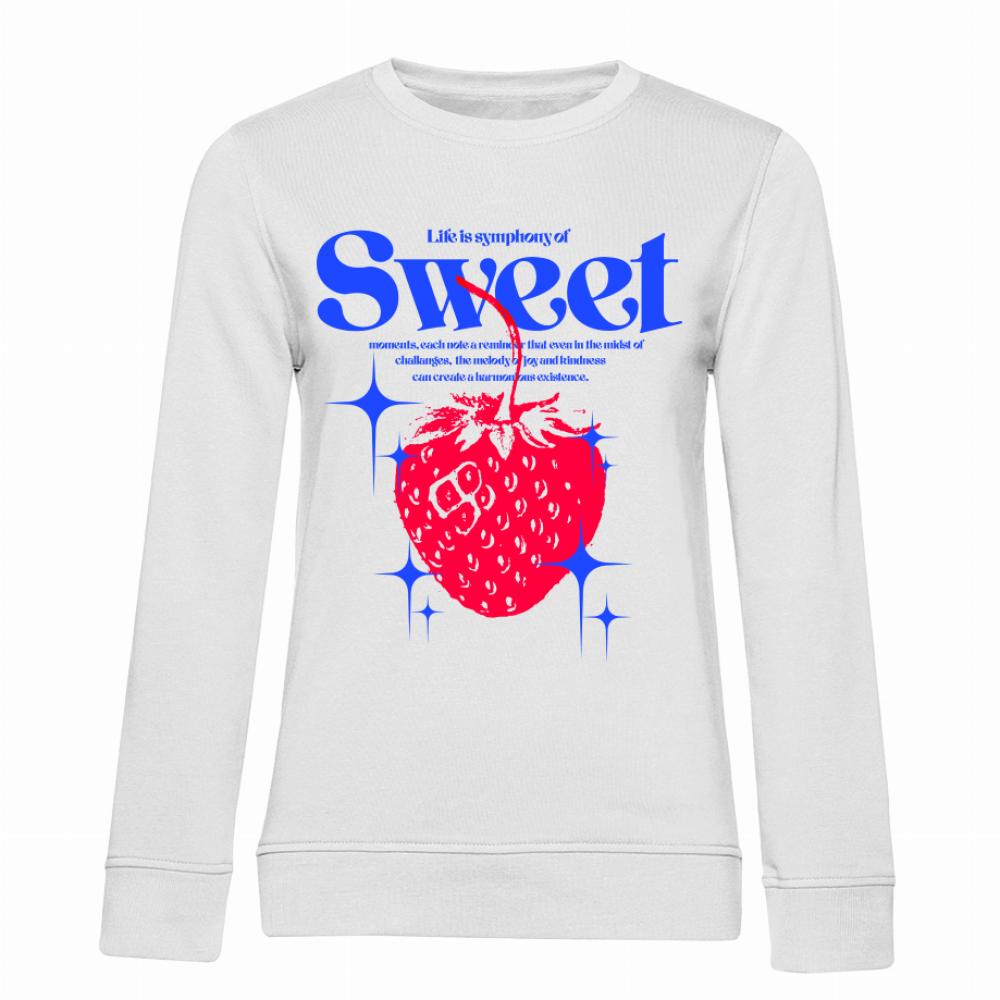 Life is a Symphony of Sweet bluza damska bez kaptura kolor biały