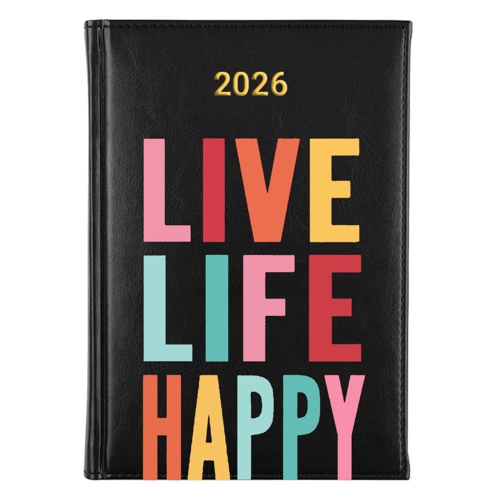 Live life happy kalendarz książkowy a5 2026