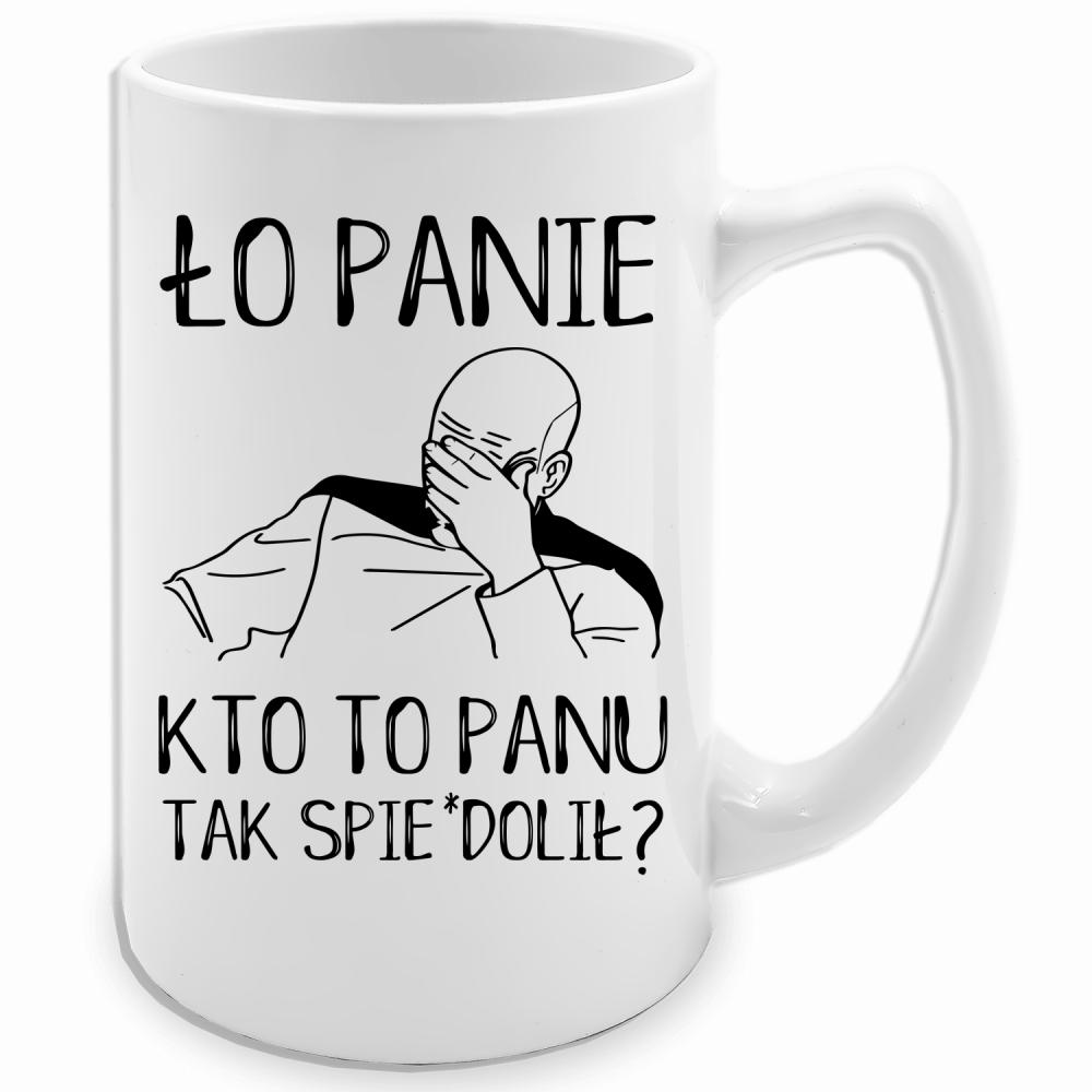 ło panie, kto to panu tak spie#dolił kubek biały 413 ml kolor jasnofioletowy