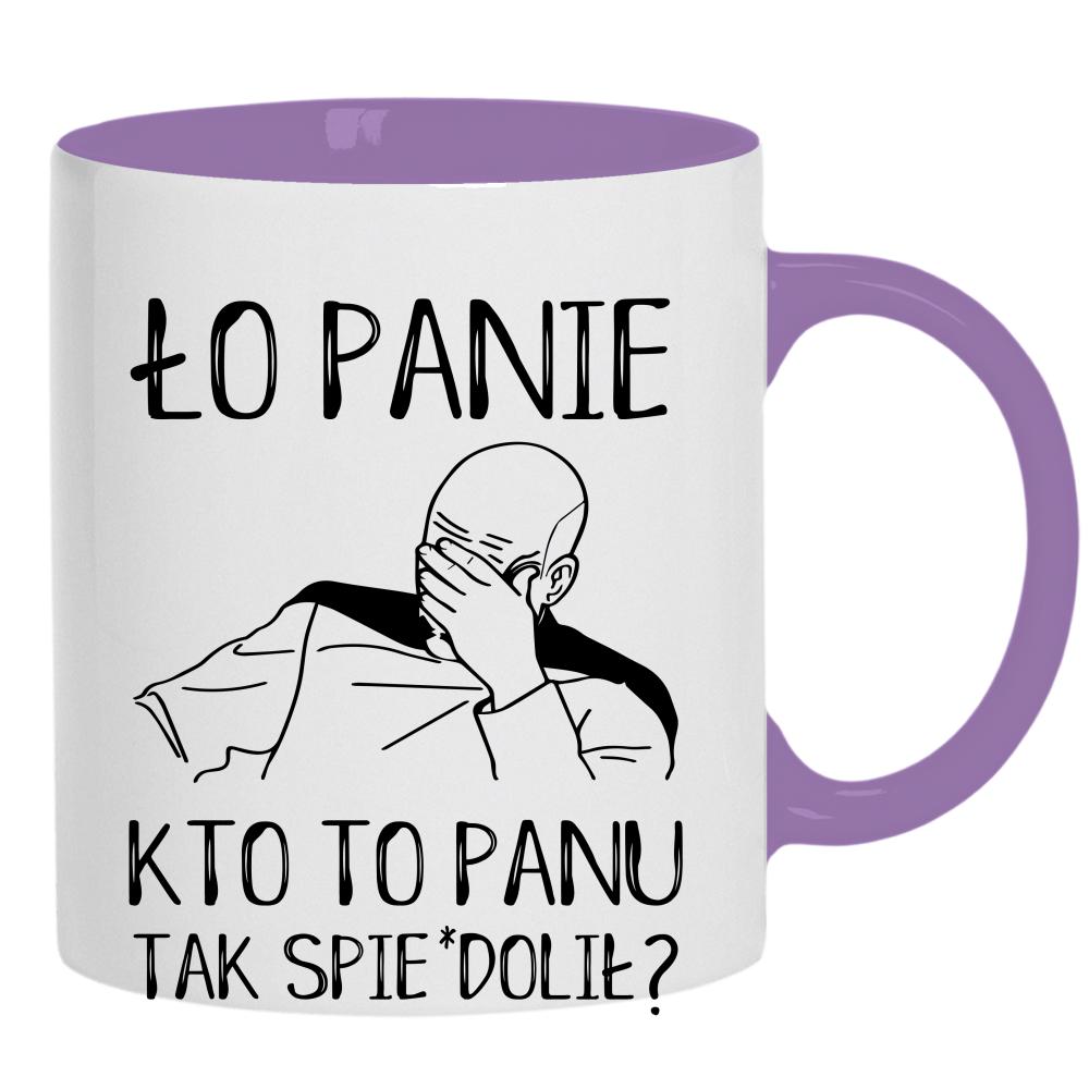 ło panie, kto to panu tak spie#dolił kubek ucho kolor kolor jasnofioletowy
