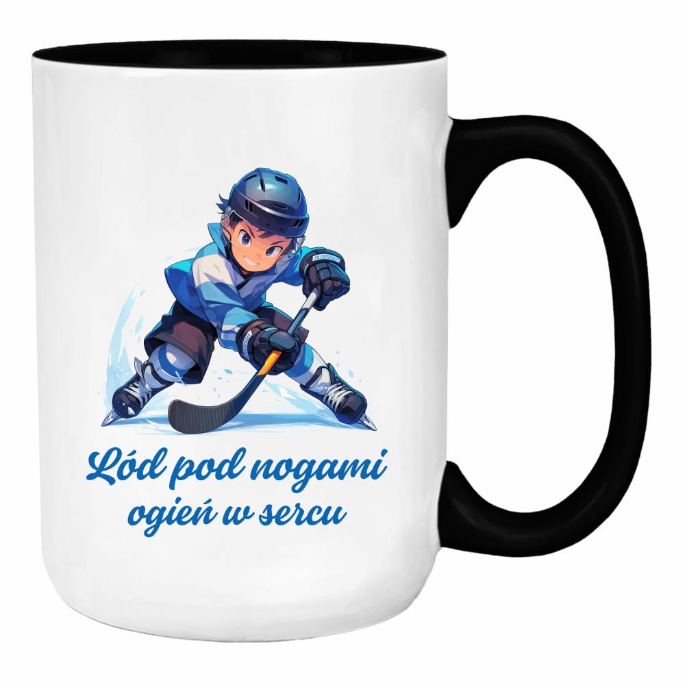 Lód pod nogami, ogień w sercu duży kubek ucho kolor kolor czarny