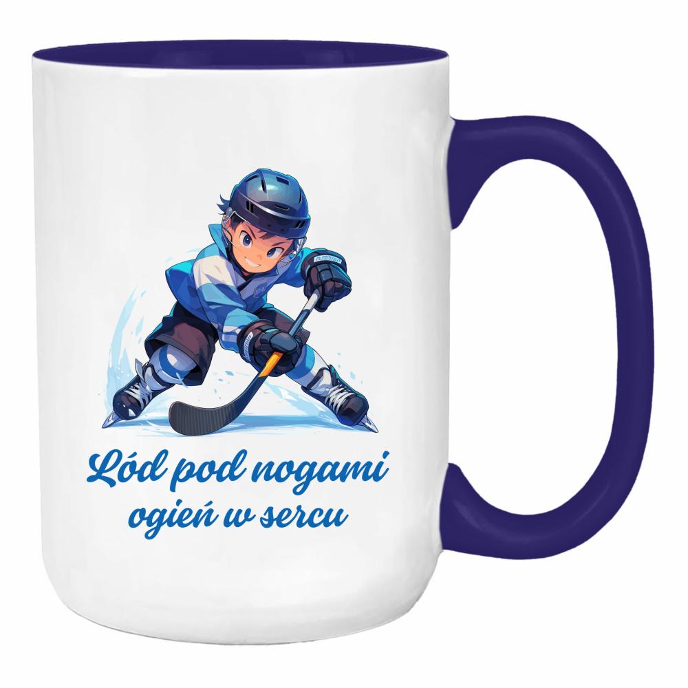 Lód pod nogami, ogień w sercu duży kubek ucho kolor kolor navy