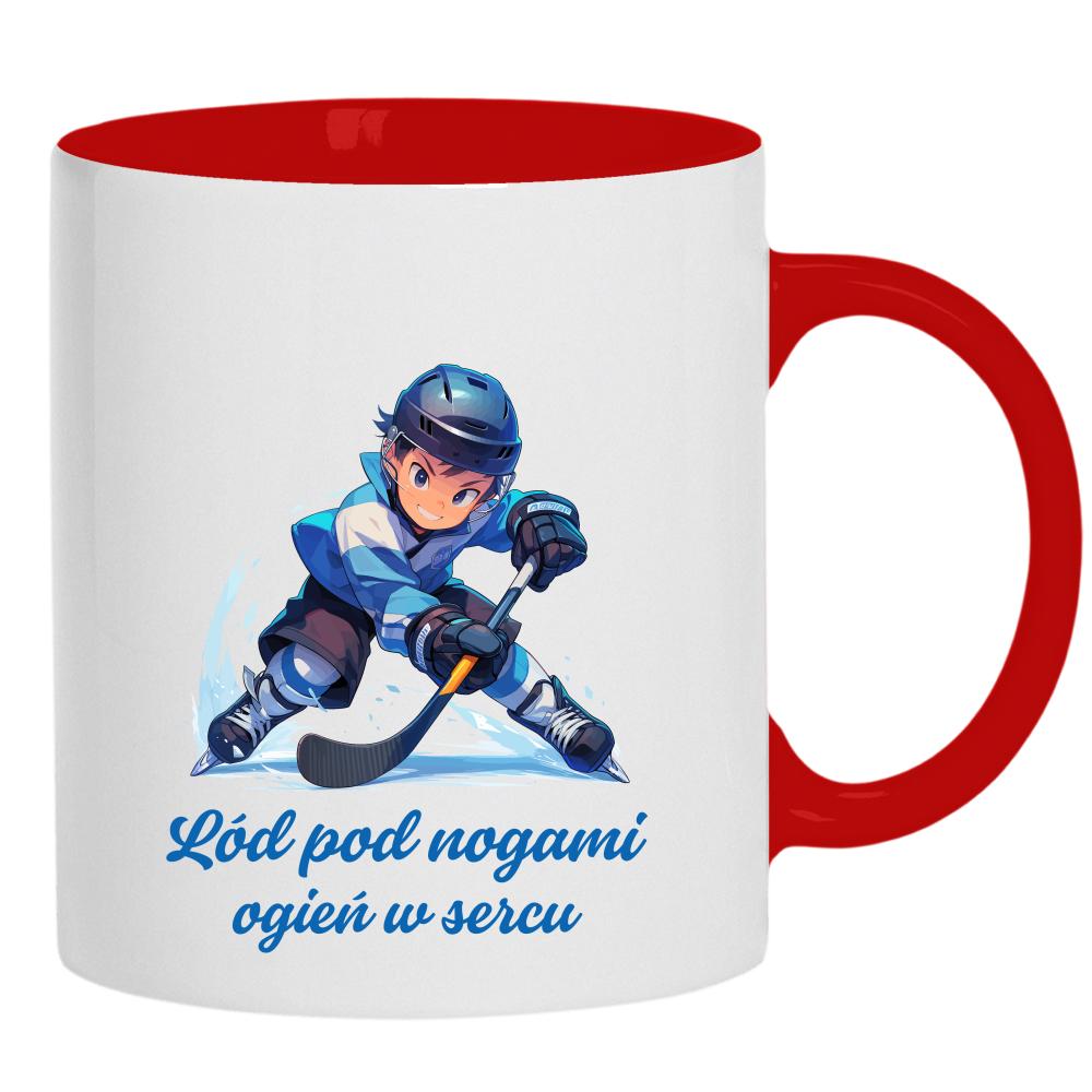 Lód pod nogami, ogień w sercu kubek ucho kolor kolor żółty