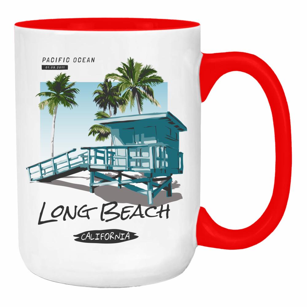 Long Beach duży kubek ucho kolor kolor red