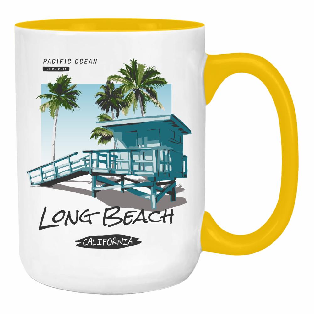 Long Beach duży kubek ucho kolor kolor żółty