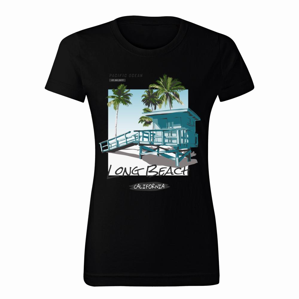 Long Beach koszulka damska kolor zielony