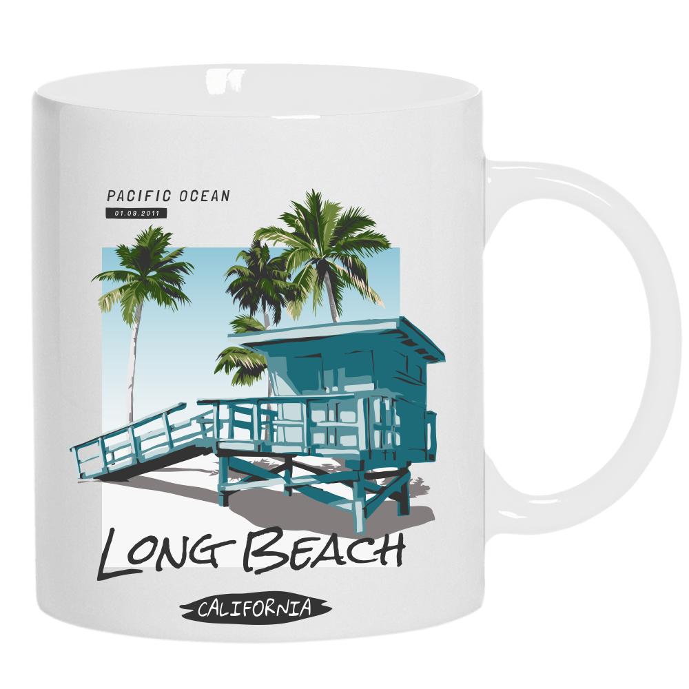 Long Beach kubek ucho kolor kolor biały