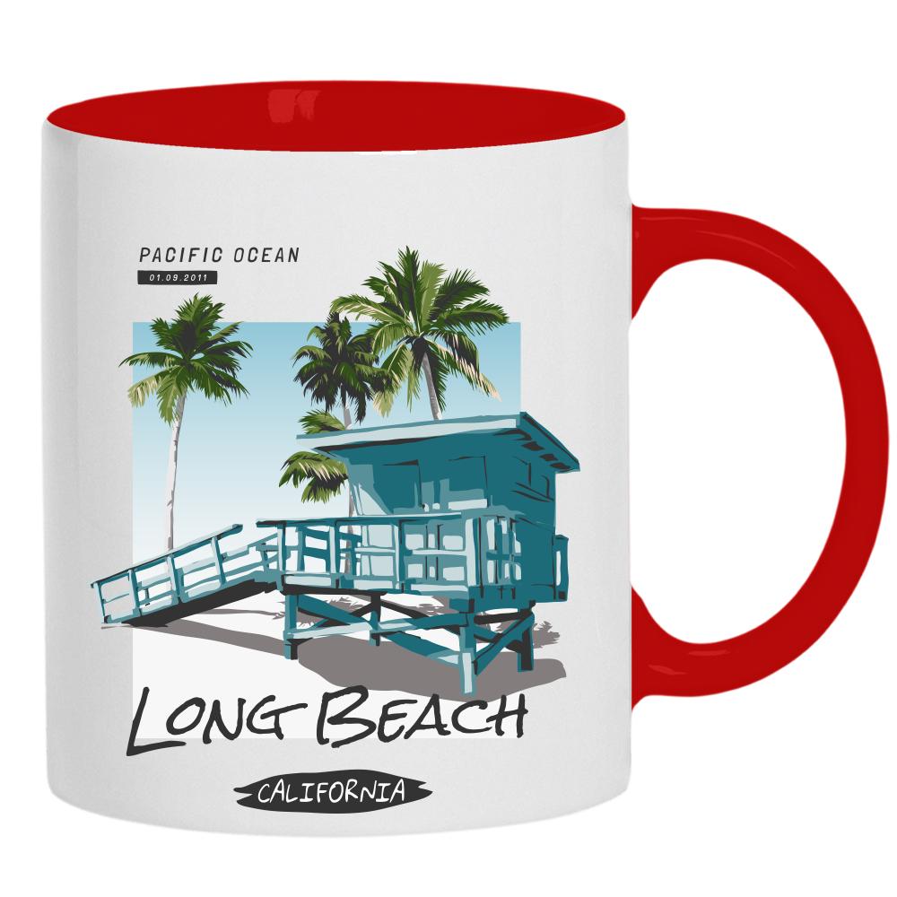 Long Beach kubek ucho kolor kolor czerwony latte