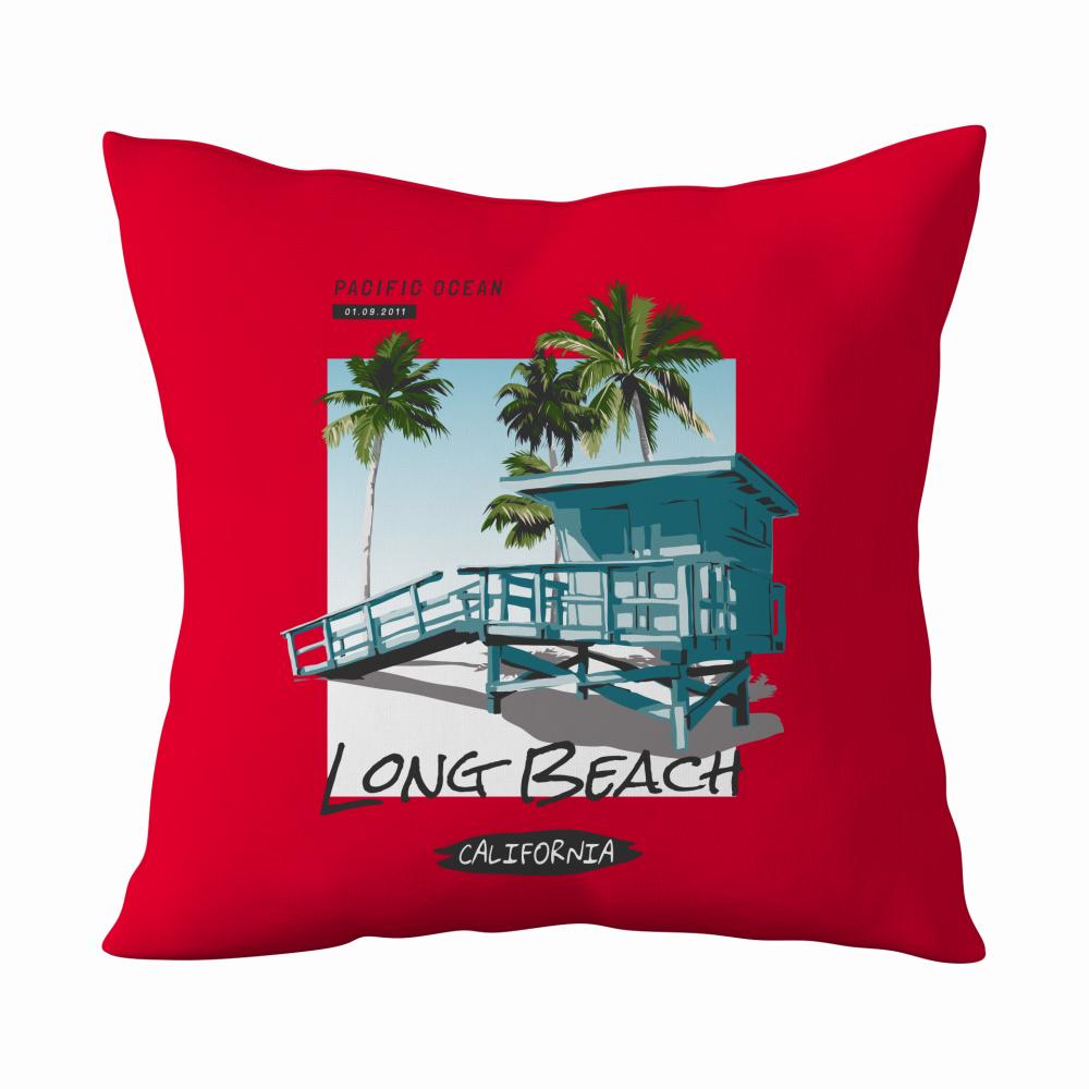Long Beach poduszka kolor czerwony