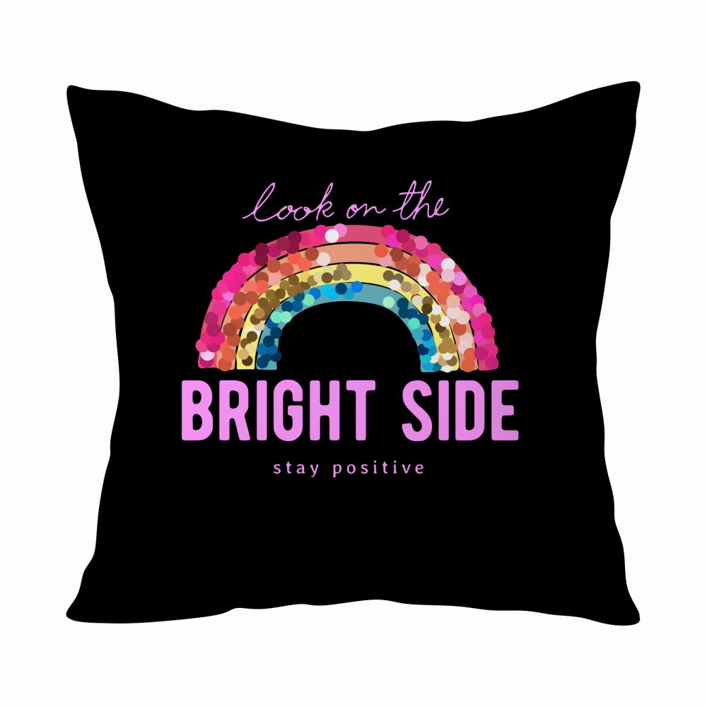 Look on the Bright Side Różowy poduszka