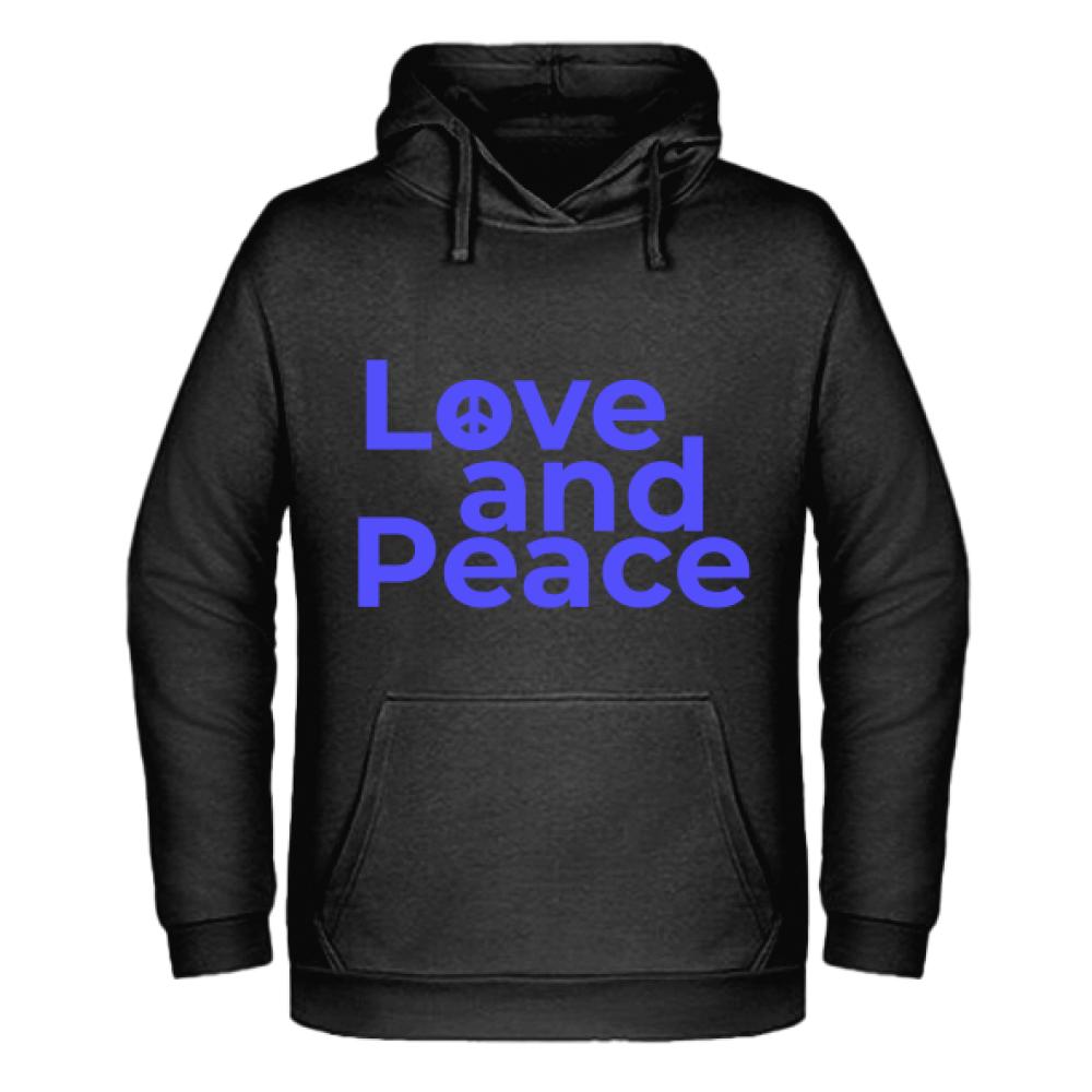 LOVE AND PEACE bluza męska z kapturem