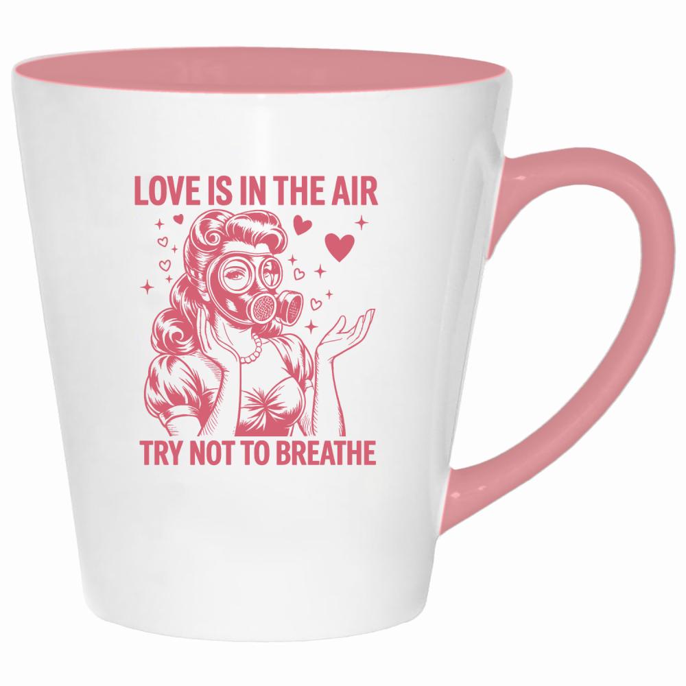 Love is in the air – try not to breathe kubek latte kolor pink