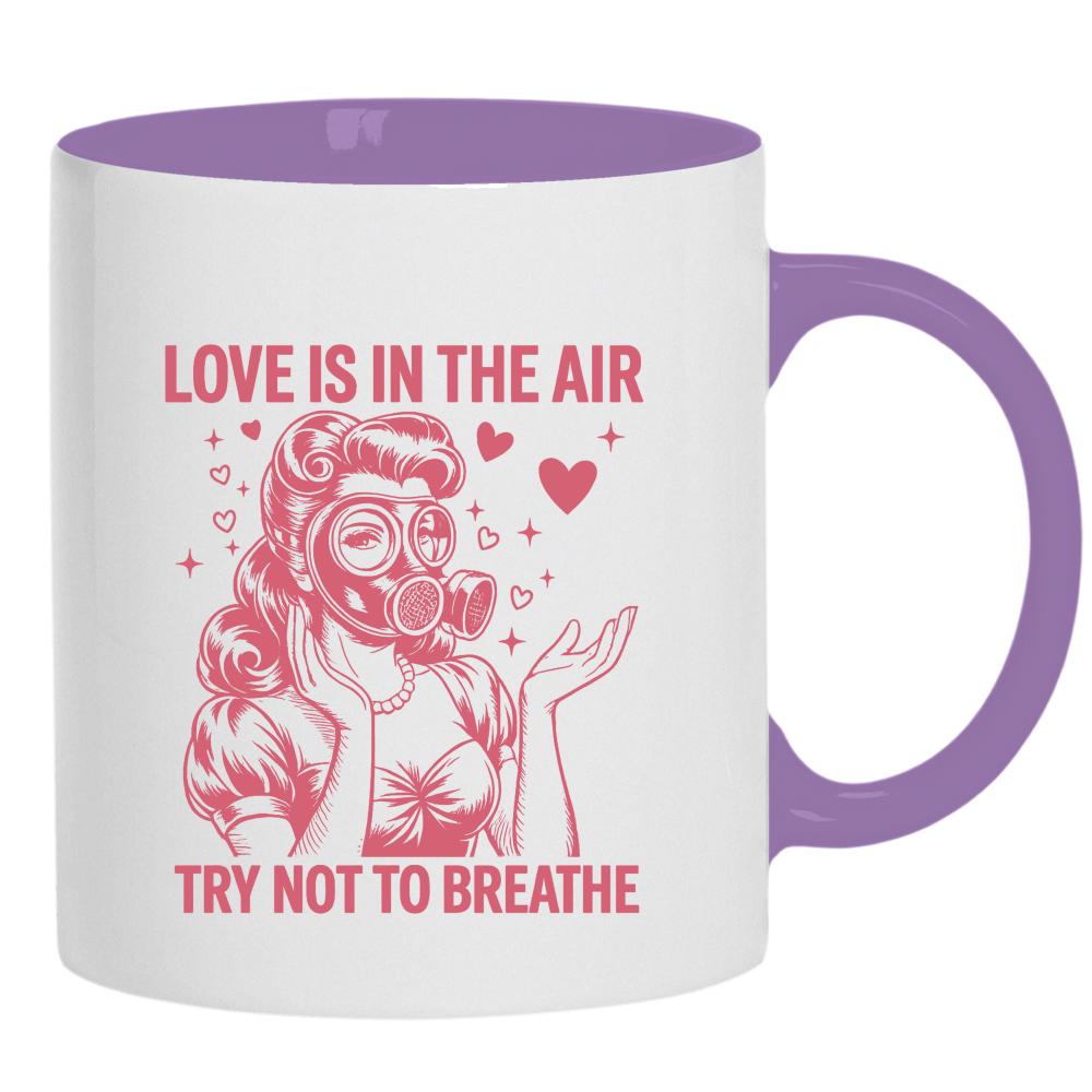 Love is in the air – try not to breathe kubek ucho kolor kolor jasnofioletowy